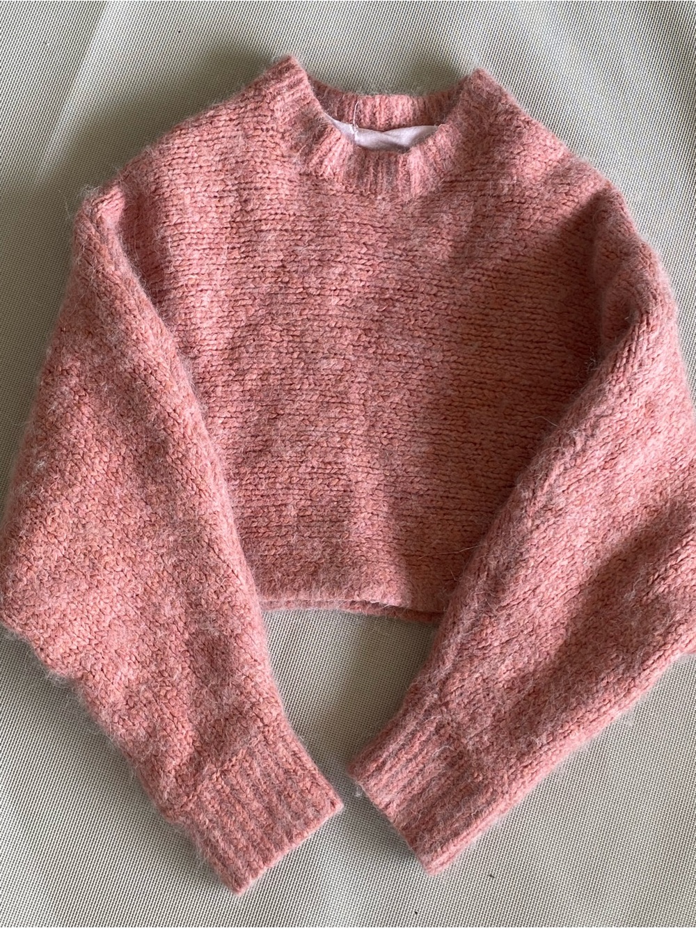 Wilfred Coral Pink Cropped Crew Sweater